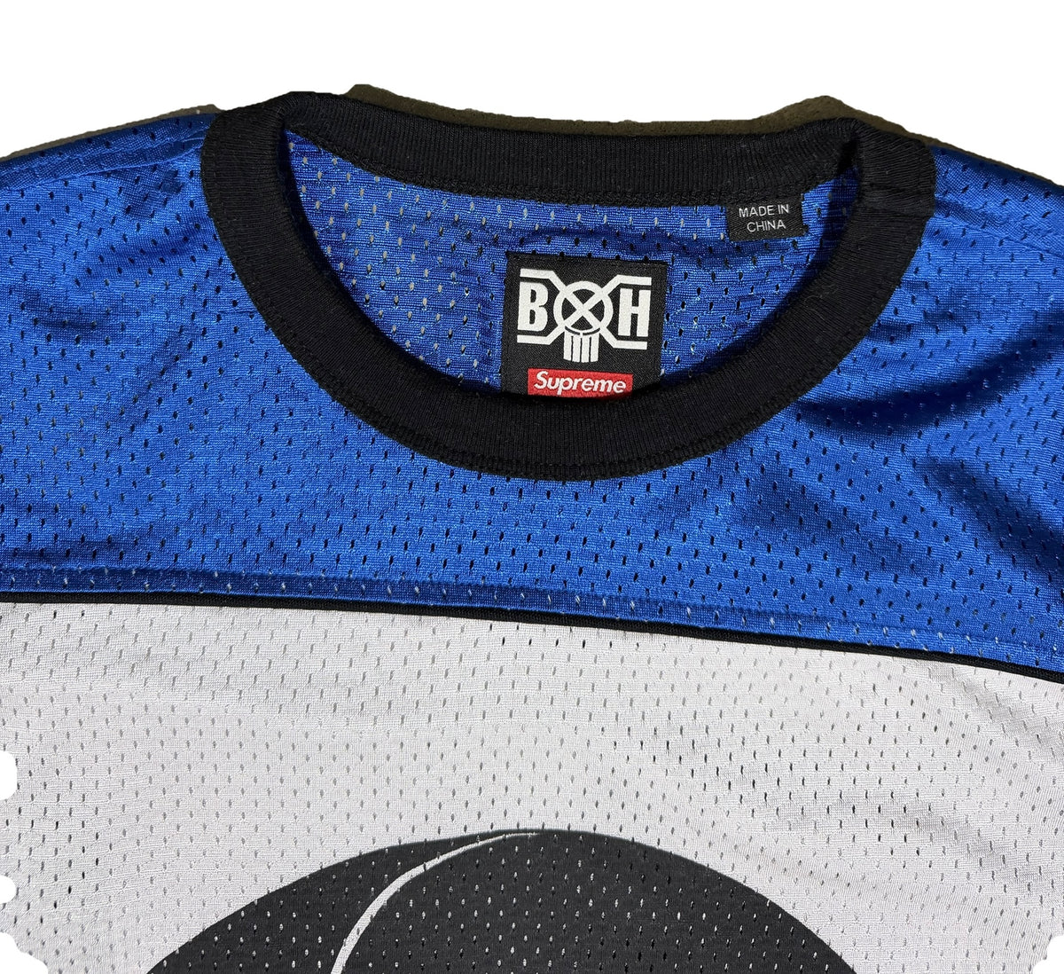 Supreme x Bounty Hunter Mesh Moto Jersey - White/Royal - Small