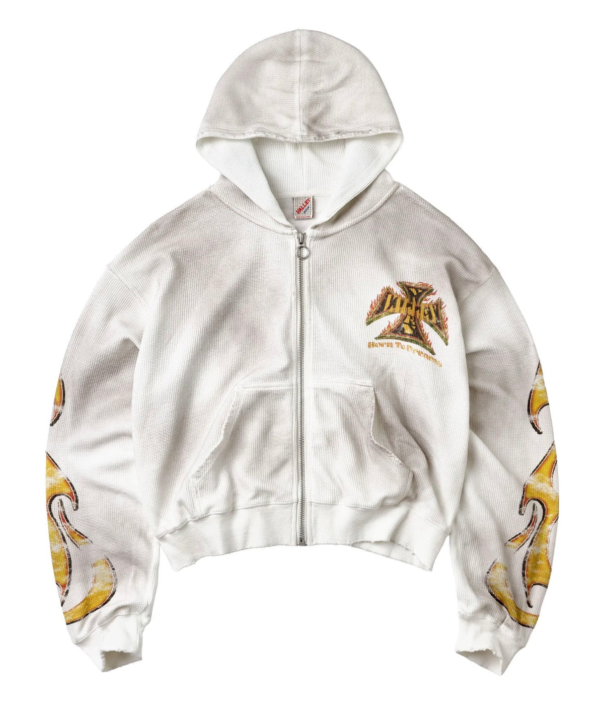 Vale Forever Reborn Waffle Zip Up - Washed White