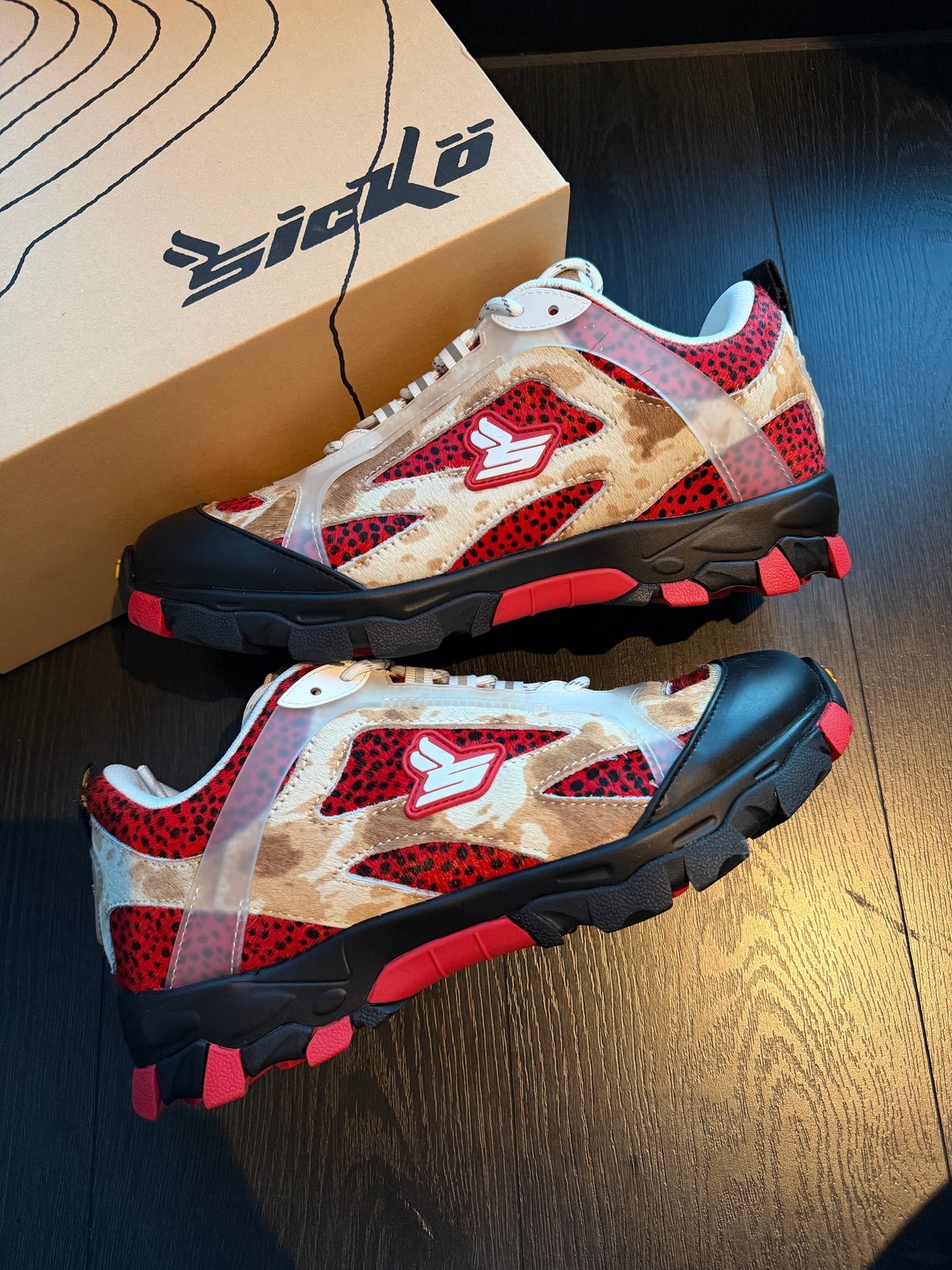 Sicko x PDF Red Cowprint Hiking Shoe Size