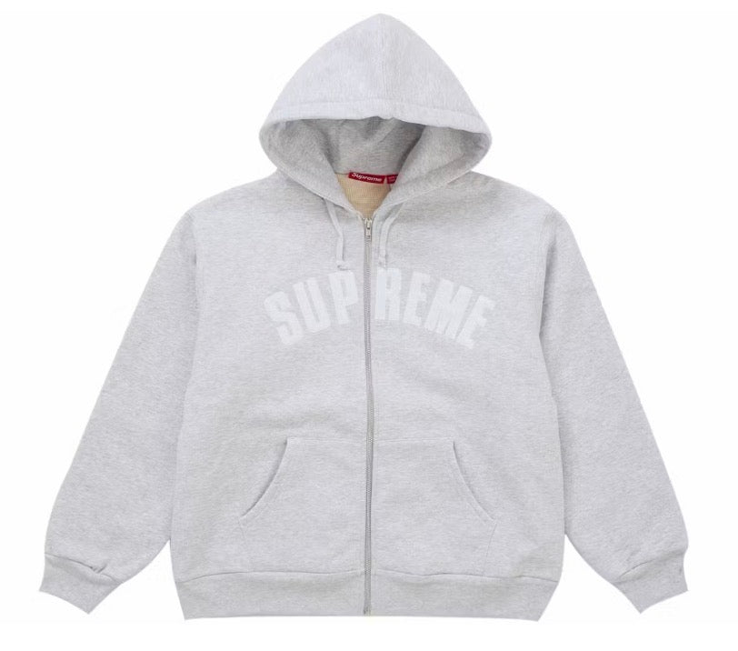 Supreme Arc Thermal Lined Zip Up Hooded Sweatshirt - Heather Grey