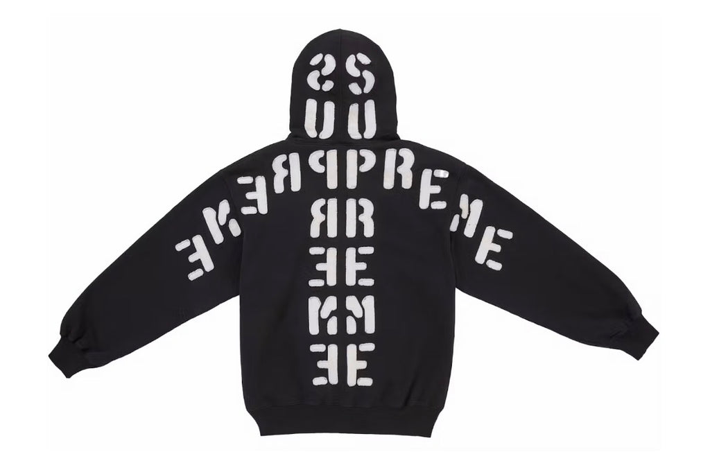 Supreme Mirrored Appliqué Hooded Sweatshirt Black