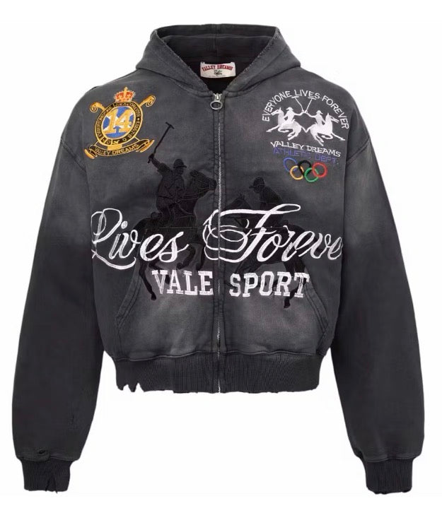 Vale Forever Blackrock Zip Up Hoodie - Black
