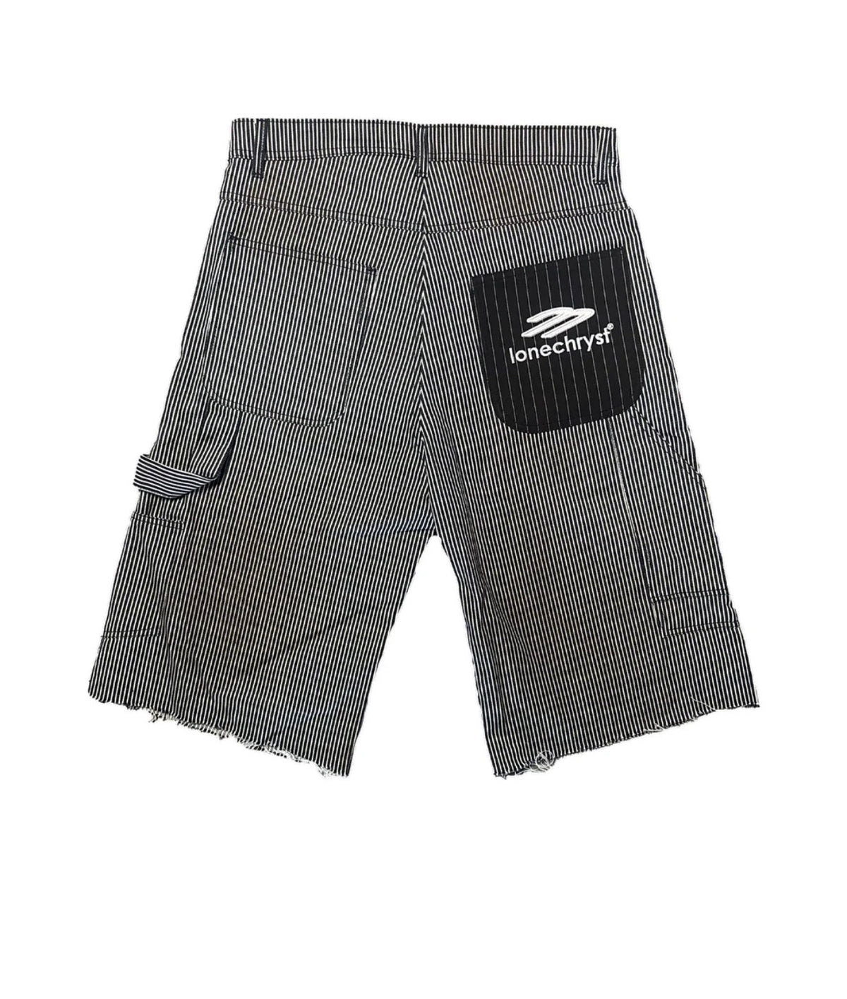 Lonechryst Coffee Stained Pinstripe Jorts – Size 30 (Brand New)