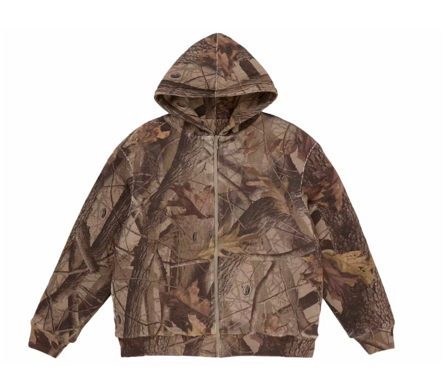 Supreme Reversible Work Zip Up Hooded Sweatshirt Realtree Hardwoods Camo