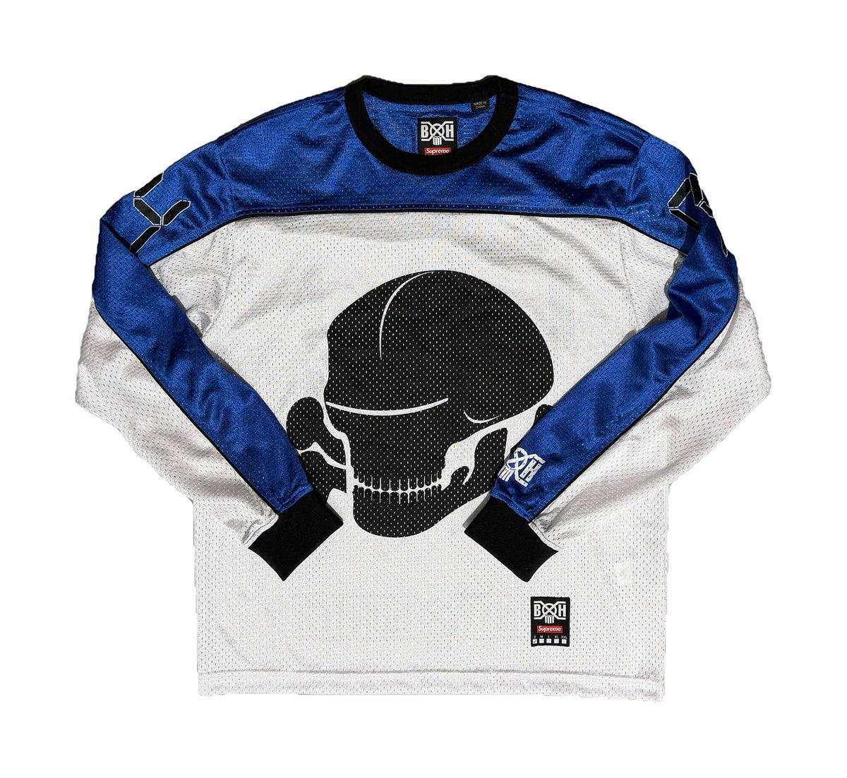 Supreme x Bounty Hunter Mesh Moto Jersey - White/Royal - Small