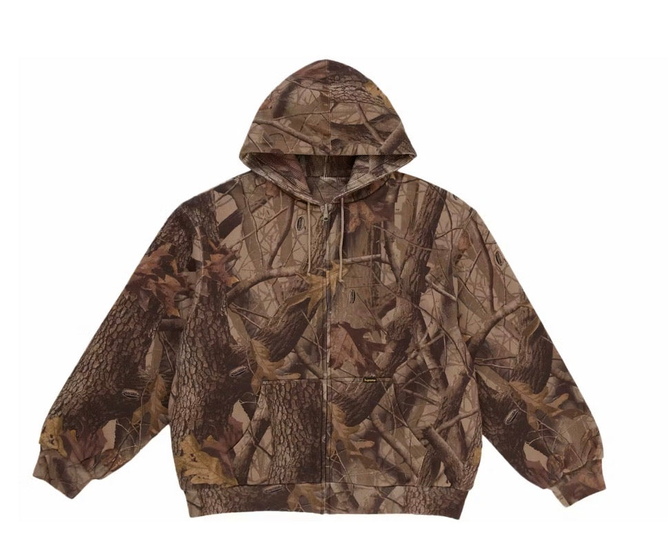 Supreme Reversible Work Zip Up Hooded Sweatshirt Realtree Hardwoods Camo