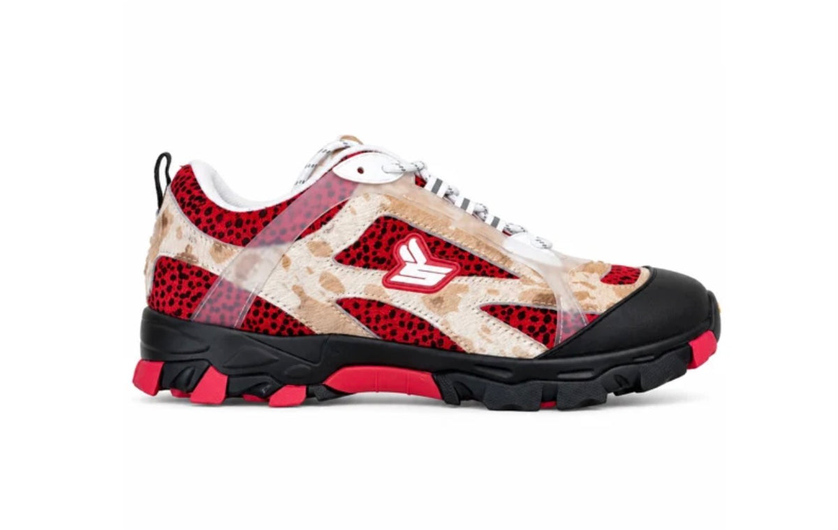 Sicko x PDF Hiking Shoe "Diamond* Red Cheetah Flip" – Size 7