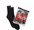 Supreme Hanes Socks (4 Pack)(BLACK)