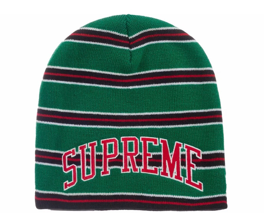 Supreme New Era Stripe Beanie Green