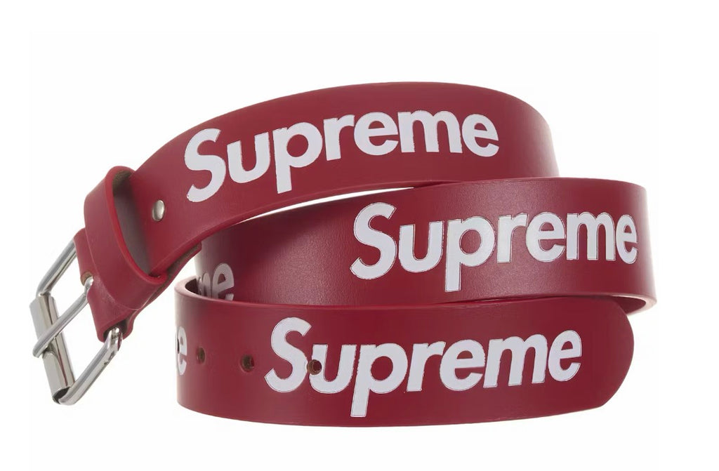 Supreme Repeat Leather Belt (FW25)(RED)