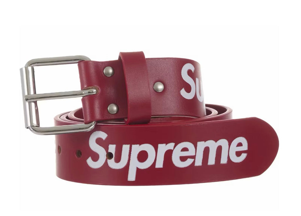 Supreme Repeat Leather Belt (FW25)(RED)