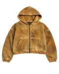 GOLD+VINTAGE GALLERY RASPBERRY HILLS 'DISTRESSED' WAFFLE THERMAL ZIP-UP