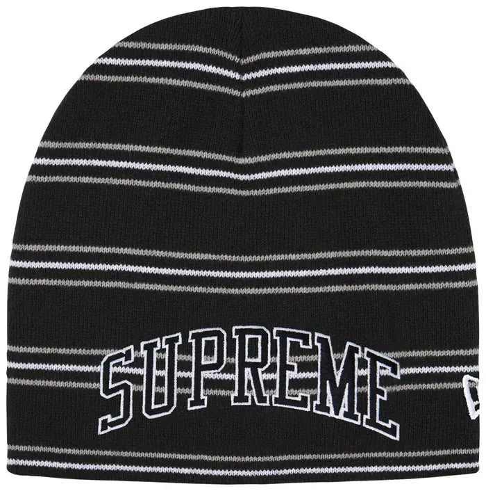 Supreme New Era Stripe Beanie Black