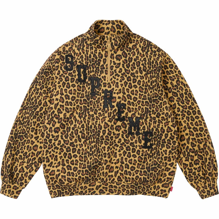 Supreme Slant Appliqué Half Zip Pullover - Leopard - Large