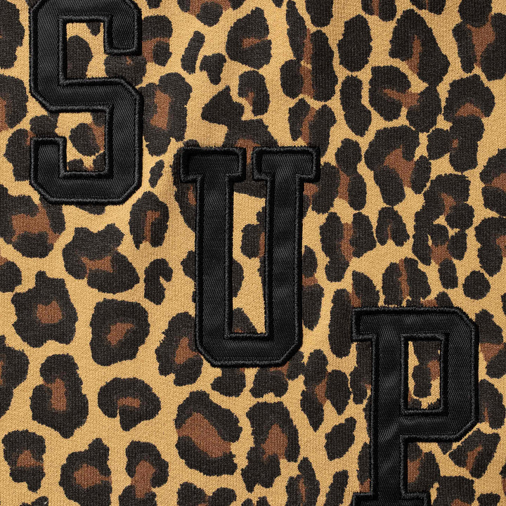 Supreme Slant Appliqué Half Zip Pullover - Leopard - Large