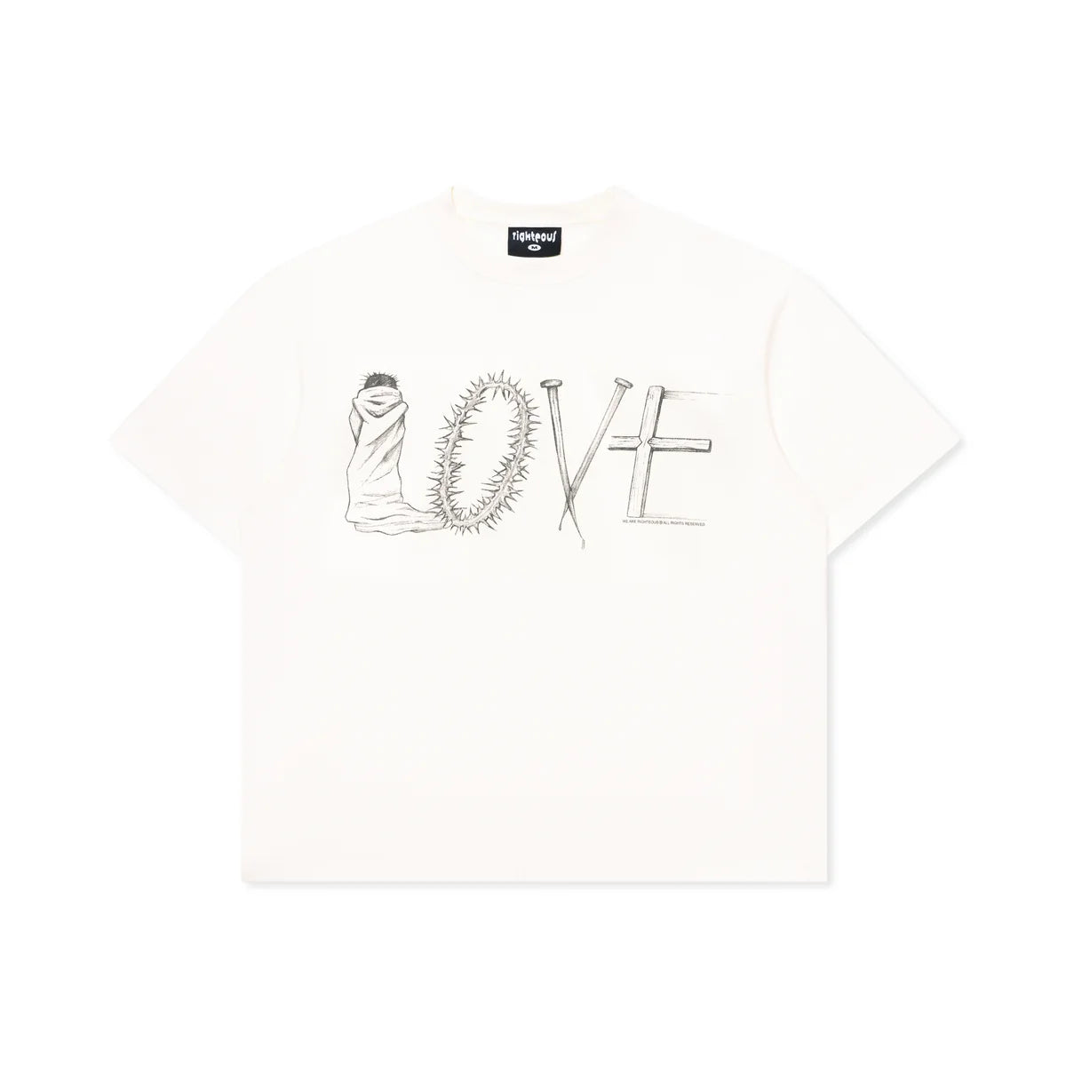 We Are Righteous "Greater Love" Tee Cream