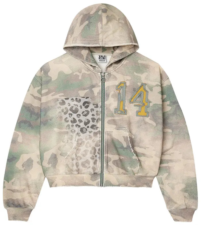 Vale Forever "Cheetah Camo" Zip-Up Hoodie Leopard/Camo