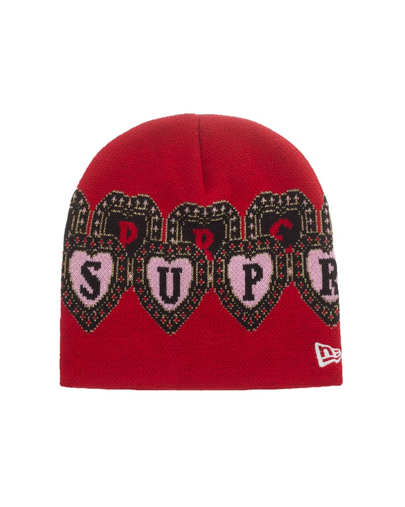 Supreme New Era Hearts Beanie - Red
