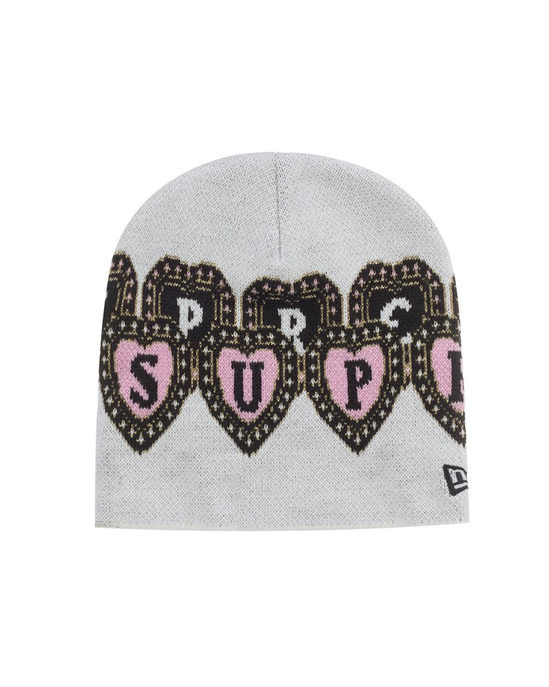 Supreme New Era Hearts Beanie - White