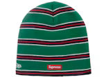Supreme New Era Stripe Beanie Green