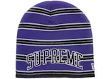 Supreme New Era Stripe Beanie Purple