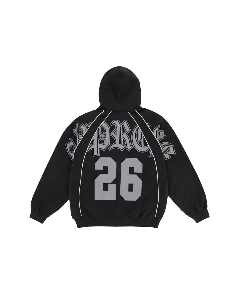 Supreme Paneled Zip Up Hooded Sweatshirt - Black