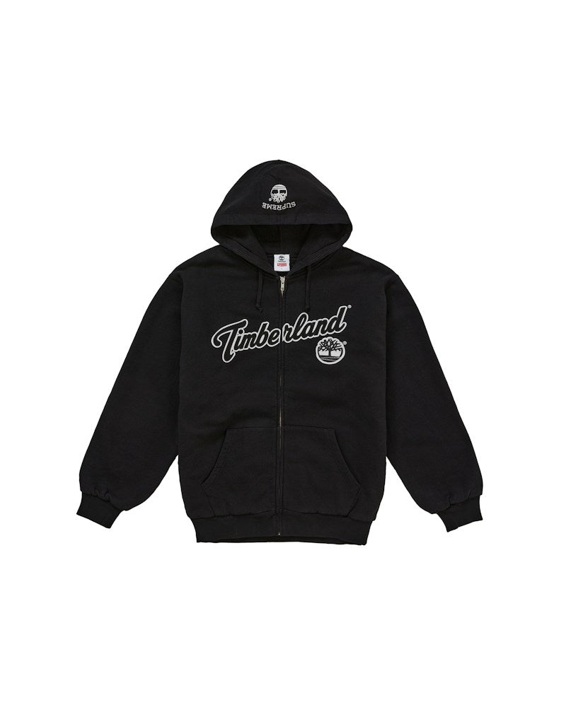 Supreme x Timberland Thermal Lined Zip Up Hooded Sweatshirt Black - front