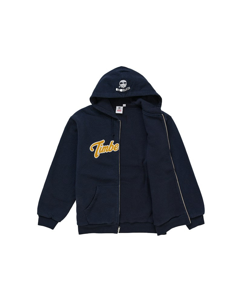 Supreme x Timberland Thermal Lined Zip Up Hooded Sweatshirt - Navy